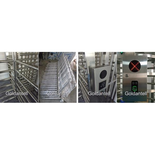 waterproof outdoor biometric electromagnetic entry access turnstile waist gate , cross poles barriers