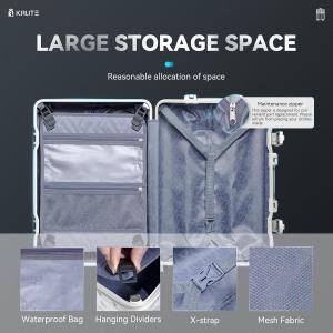 Buy cheap Zipperless Luggage with 4 Wheels 20inch Hard Shell Suitcase with PC+ABS TSA Lock 4 Metal Corner White from wholesalers