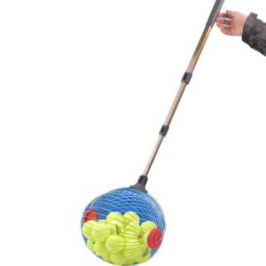 Portable Roller Tennis Balls Picker Pickleball Pick-Up Bucket with Hook Ball