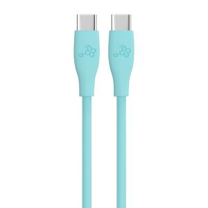China Stylish Design Turquoise USB-C to USB-C Cable with Delicate Flower Patterns OEM CC60W/CL27W 3A Output on sale