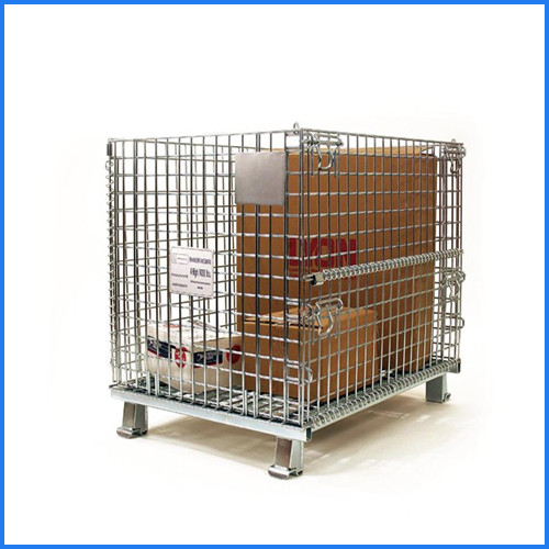 Quality Industrial galvanized foldable roll metal wire mesh storage cage for sale