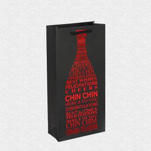 Custom Printed Bottle Paper Wine Bags with Handles Rope Handle and CMYK/PANTONE