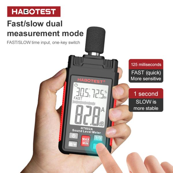 Buy cheap HT602A Sound Level Meter Digital Handheld DB Meter Sonometros Noise Audio Level Meter 30-130dB Decibels Mini Sound Meter from wholesalers