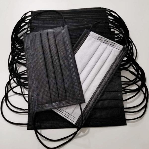 Quality Plain Pattern Flat 4ply Medical Disposable Mask Custom Black for sale