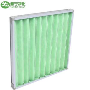 Buy cheap Flat Type Green Bag Air Filters With Double Sided Metal Mesh Folding from wholesalers