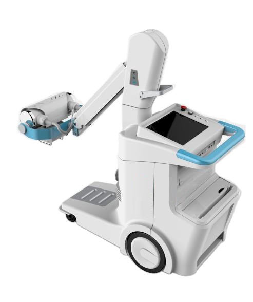 Mobile and digital x ray machine with big castors