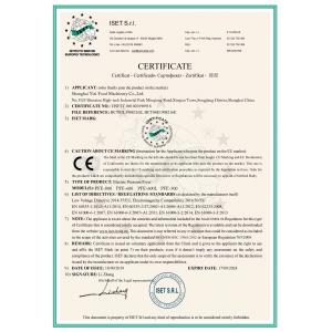 Shanghai Yixi Food Machinery Co.,LTD Certifications