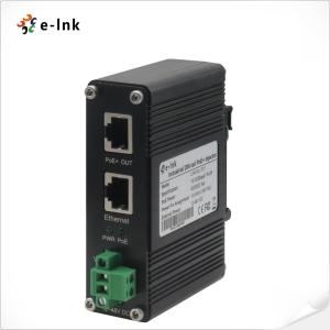 12~48VDC Power Input Industrial Gigabit PoE+ Injector Support DIN-Rail & Wall