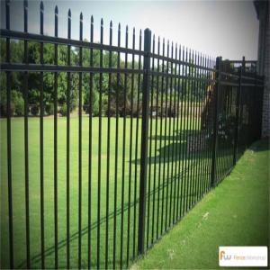 Buy cheap Black Powder Coated Decorative Metal Picket Fence Garrison Fence Panel 2.1x2.4m from wholesalers