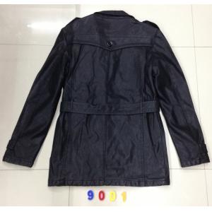 Buy cheap 9001 Men's black pu fashion long jacket coat stock from wholesalers