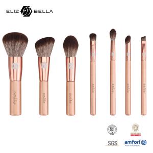 Buy cheap 7pcs Customizable Travel Makeup Brush Set with Plastic Handle and Synthetic Hair from wholesalers