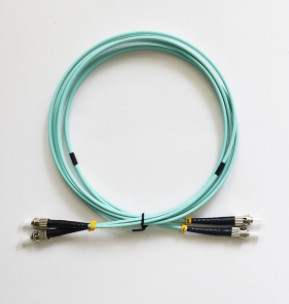 2M ST To ST Multimode Fiber Patch Cable AQUA Color For FTTH