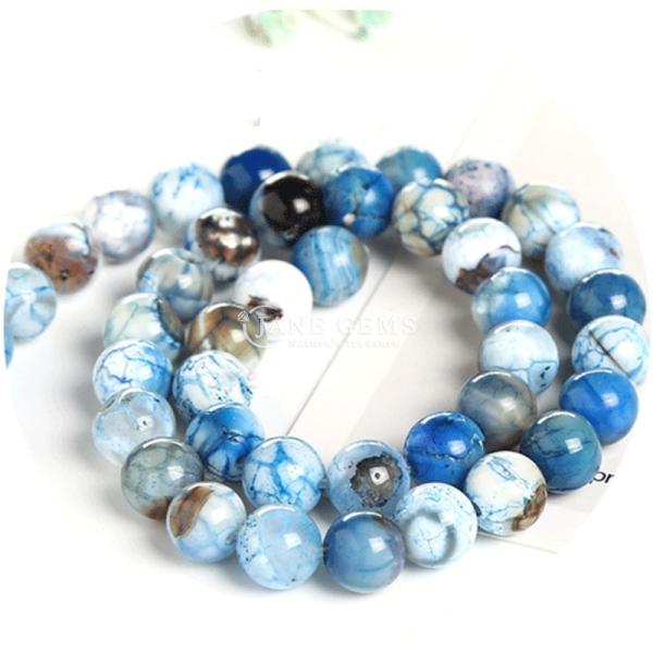 Buy cheap Polished Smooth Round Shape Loose Bead Strands Different Ice Agate For Jewelry Making from wholesalers