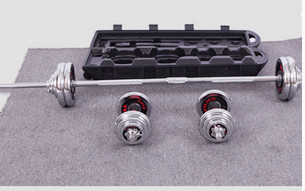 Buy cheap chromed dumbbell barbell 50kg can be adjsubtable with palstic case from wholesalers