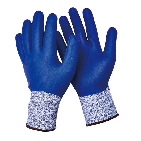 Buy cheap Cut Resistant Level 3-5th Smooth Nitrile Full Palm Coated Gloves N-D144 13G HPPE from wholesalers