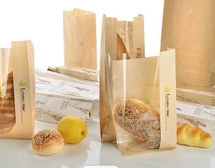 Buy cheap Packaging Custom Printed Kraft Paper Plastic Bread Bag Recycle Screen Printing SGS from wholesalers