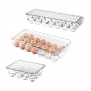 Buy cheap Stackable Refrigerator Egg Bin with Handle and Lid Food Storage Container Organizer for Fridge, Freezer BPA Free from wholesalers