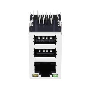Buy cheap YDS 45F-10107GYD2NL Compatible LINK-PP LPJU5117BPNL 10/100 Base-T Tab Up Green/Yellow LED with DUAL USB Modular Connector RJ45 from wholesalers