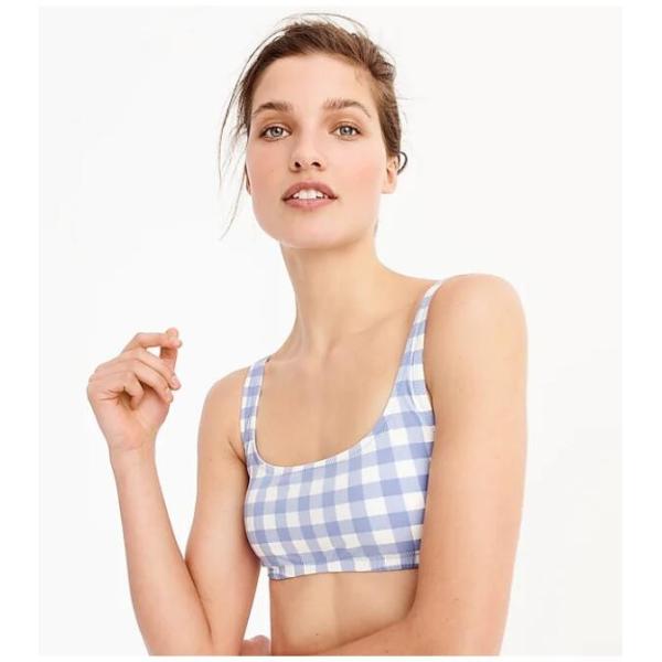 Quality bikini top in oversized matte gingham for sale