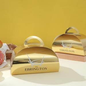 Buy cheap OEM Paper Cake Packaging Box , Sustainable Bakery Packaging Tulip Box With Handle from wholesalers