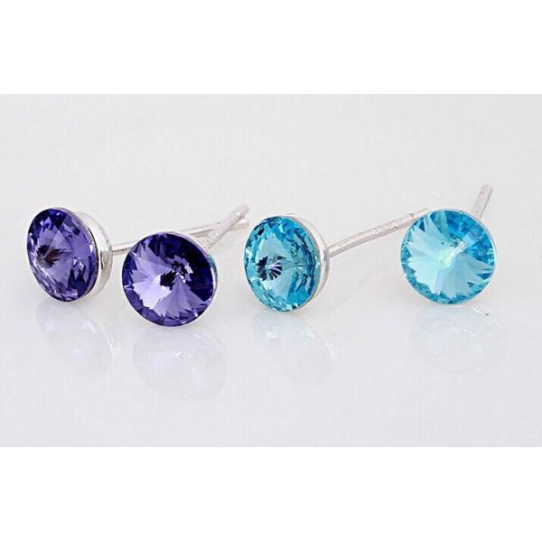 Quality S925 sterling silver stud earrings Austrian crystal rhinestones upscale for sale