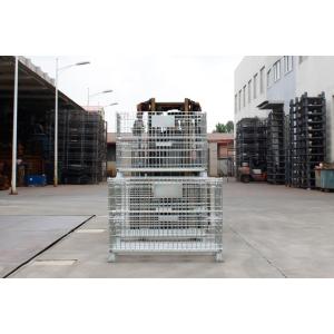 Buy cheap Black Lockable Folding 50*100mm 1500KG Folding Wire Mesh Container from wholesalers