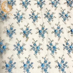 Buy cheap 20％ Polyester Guipure Lace Fabric / Embroidered Mesh Lace 3D Applique from wholesalers