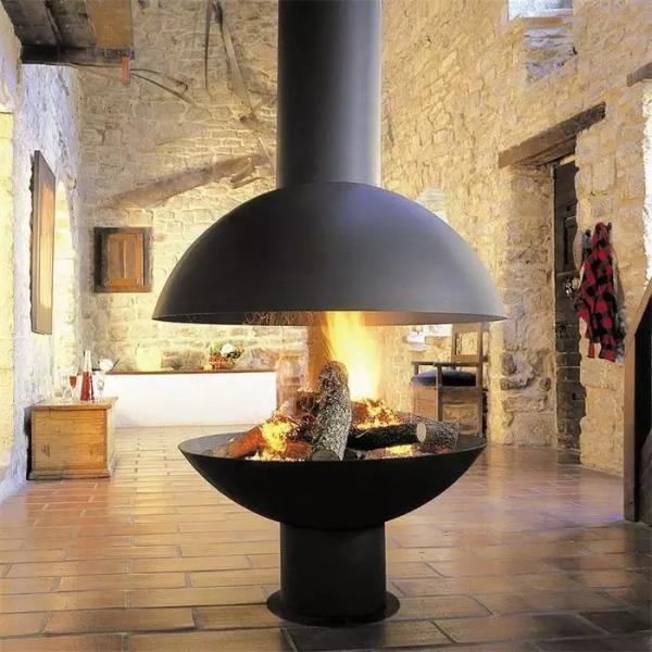 Quality Real Flame Cold Rolled Steel Wood Burning Stove Suspended Hanging Fireplace for sale