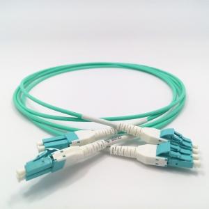 Buy cheap Multimode Duplex Fiber Optic Patchcord  LC/LC Uniboot 50 Micro OM4 Aqua LSZH Jacket from wholesalers