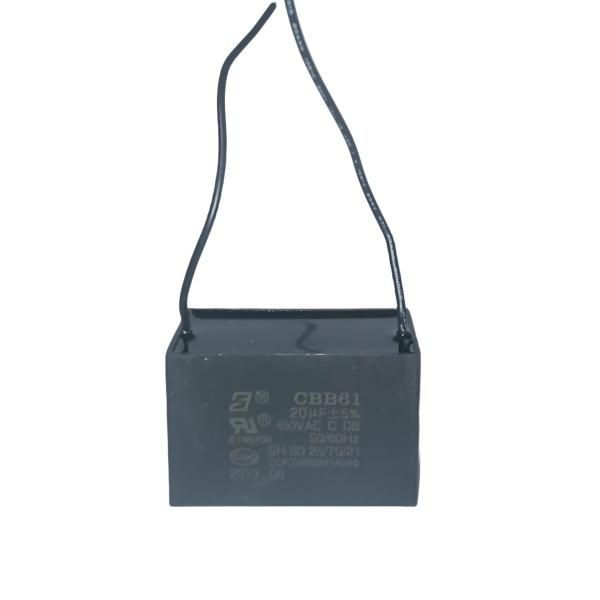 Single Phase CBB61 450V 20mfd 120 Line Length Ceiling Fan Capacitor With Plastic