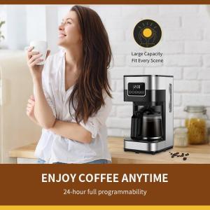 1.5L Auto Shutoff Large Drip Coffee Maker Programmable Household