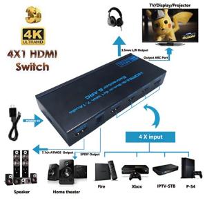Buy cheap 7.1ch Dolby Atmos LPCM 4x1 HDMI Splitter Audio Extractor from wholesalers