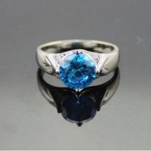 Buy cheap Sterling Silver Round Purple Amethyst Cubic Zirconia Ring(F39) from wholesalers