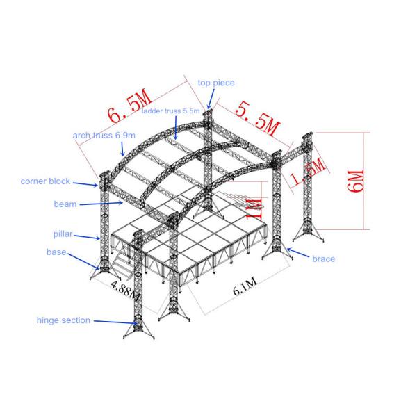 Buy cheap Professional 6082- T6 Aluminum Square Truss With Curved Tent Series from wholesalers