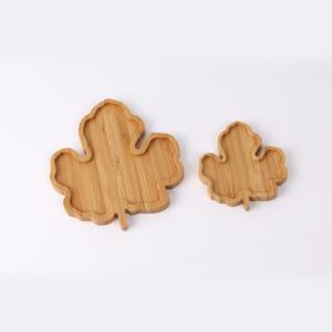 Buy cheap Leaf Shaped Customized Wooden Serving Tray Fruit Snack Bamboo Coaster from wholesalers