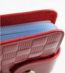 Buy cheap Red Lattice Patent Leather Woman Credit Card Holders Wallets from wholesalers