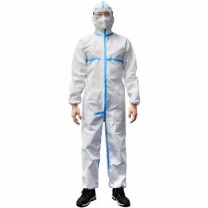 Buy cheap SF Disposable Isolation Clothing Dustproof With Hooded / Elastic Cuff product