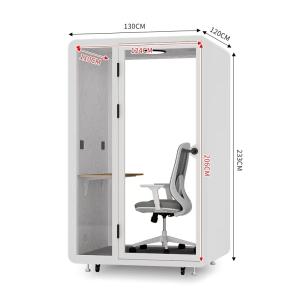 Portable Soundproof Booth with High Sound Insulation and LED Lighting for Office