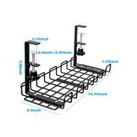 China Under Desk Cord Organizer and Clamp Mount System for Tidy Cable Management 43*10*10cm for sale
