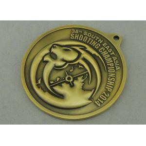 Buy cheap Antique Brass Zinc Alloy Shooting Medals Die Cast With 3D from wholesalers