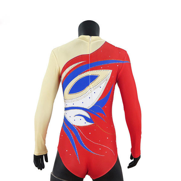 Quality Stretchable Long Sleeve Gymnastics Training Leotards , Girls Gymnastics Leotards for sale