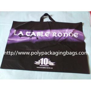Black Soft Flexible Loop Handle Plastic Bags With Custom Printing