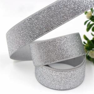 Buy cheap Gold Glitter Ribbon Merry Christmas Holiday Party Celebration For Christmas Decoration Metallic Wired Edge Ribbon from wholesalers