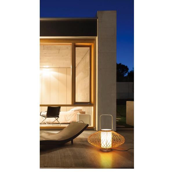 3500K Warm White Rattan Bamboo Table Lamp For Bedroom Switch Control