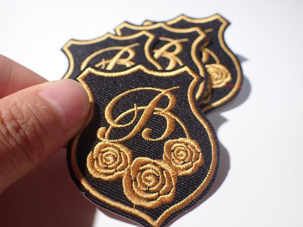 Buy cheap Eco Unique Style Custom Embroidered Patch Gold Rose Raised Effect from wholesalers