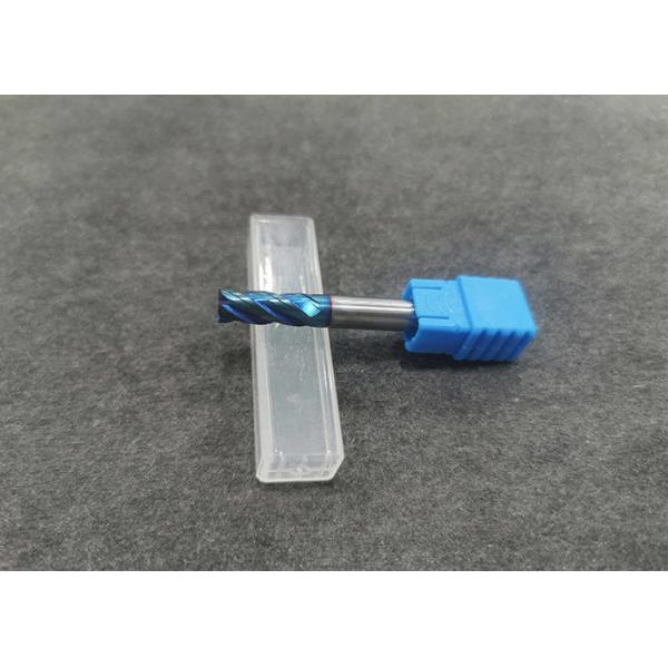 Quality Blue Coated Tungsten Carbide End Mill , Carbide Milling Cutter For Machine Cutting for sale