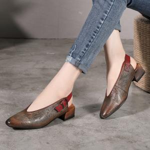 Buy cheap S362 2020 New Simple And Fashionable Mori Women'S Shoes Retro Handmade Square Heel Leather Guangzhou Women'S Shoes from wholesalers