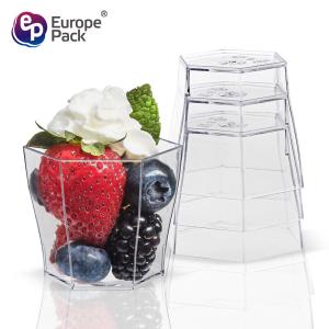 New style high quality transparent disposable plastic 60ml hexagon cup