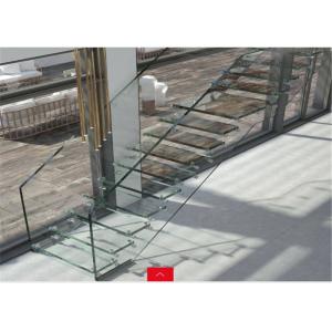 Buy cheap Invisible Stringer Floating Glass Staircase Irreplaceable Look 5 Years Warranty from wholesalers