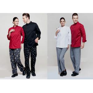 Long Sleeve Western Style Hotel Chef Uniform White Colour With Hand Roll Cuffs